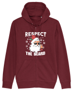 amuzant de Craciun - Respect the beard  Hanorac cu fermoar Unisex Connector