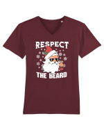 amuzant de Craciun - Respect the beard  Tricou mânecă scurtă guler V Bărbat Presenter