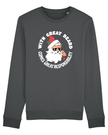 amuzant de Craciun - With great beard comes great responsibility  Anthracite