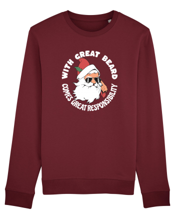 amuzant de Craciun - With great beard comes great responsibility  Burgundy