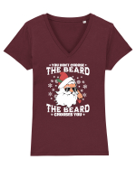 amuzant de Craciun - You do not choose the beard  Tricou mânecă scurtă guler V Damă Evoker