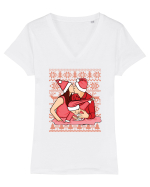 pentru Craciun in familie - Christmas kiss Tricou mânecă scurtă guler V Damă Evoker