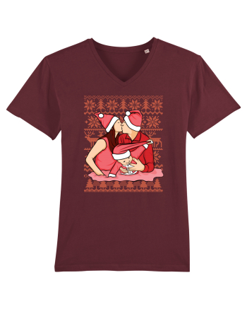 pentru Craciun in familie - Christmas kiss Burgundy