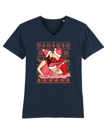 pentru Craciun in familie - Christmas kiss French Navy