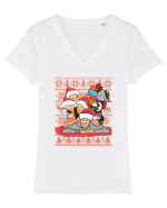 pentru Craciun in familie - Christmas surprise Tricou mânecă scurtă guler V Damă Evoker