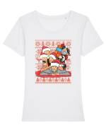 pentru Craciun in familie - Christmas surprise Tricou mânecă scurtă guler larg fitted Damă Expresser