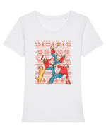 pentru Craciun in familie - Christmas together Tricou mânecă scurtă guler larg fitted Damă Expresser