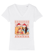 pentru Craciun in familie - Our Christmas gift Tricou mânecă scurtă guler V Damă Evoker