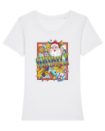 retro de Craciun - Groovy Christmas Tricou mânecă scurtă guler larg fitted Damă Expresser