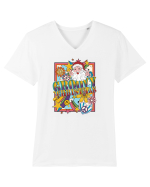 retro de Craciun - Groovy Christmas Tricou mânecă scurtă guler V Bărbat Presenter