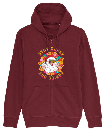 retro de Craciun - Stay merry and bright Burgundy