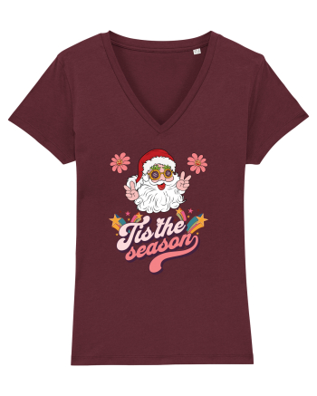 retro de Craciun - Tis the season Burgundy
