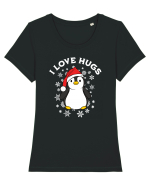 amuzant de Craciun - I love hugs  Tricou mânecă scurtă guler larg fitted Damă Expresser