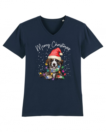 de Craciun cu luminite - Border Collie French Navy