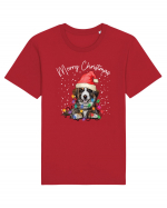 de Craciun cu luminite - Border Collie Tricou mânecă scurtă Unisex Rocker