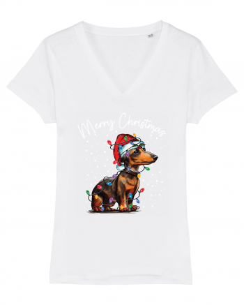 de Craciun cu luminite - Dachshund White