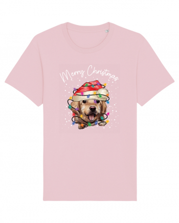 de Craciun cu luminite - Golden Retriever Cotton Pink