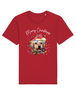 de Craciun cu luminite - Golden Retriever Tricou mânecă scurtă Unisex Rocker