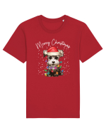 de Craciun cu luminite - Miniature Schnauzer Tricou mânecă scurtă Unisex Rocker