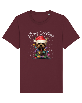 de Craciun cu luminite - Yorkshire Terrier Burgundy