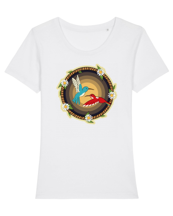 Cuplu de păsări colibri retro White