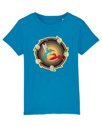 Cuplu de păsări colibri retro Azur