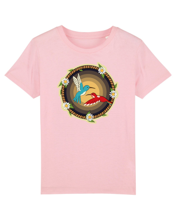 Cuplu de păsări colibri retro Cotton Pink