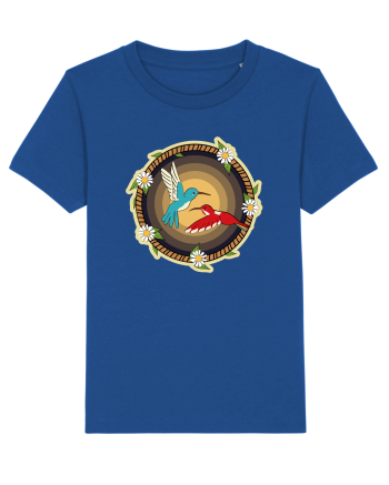 Cuplu de păsări colibri retro Majorelle Blue