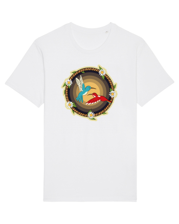 Cuplu de păsări colibri retro White