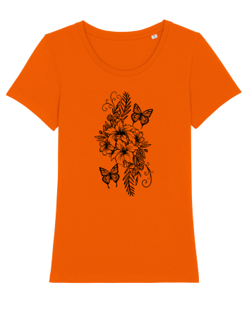 Fluturi și flori Bright Orange
