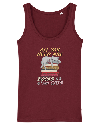 All you need are books and cats Burgundy
