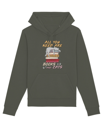 All you need are books and cats Khaki