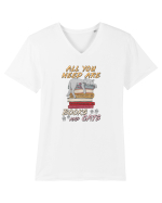 All you need are books and cats Tricou mânecă scurtă guler V Bărbat Presenter