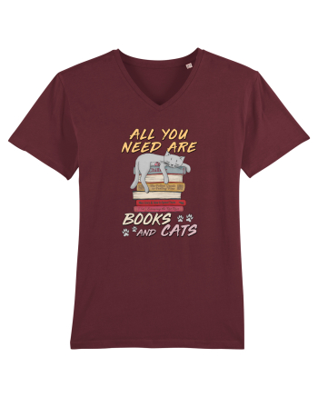 All you need are books and cats Burgundy