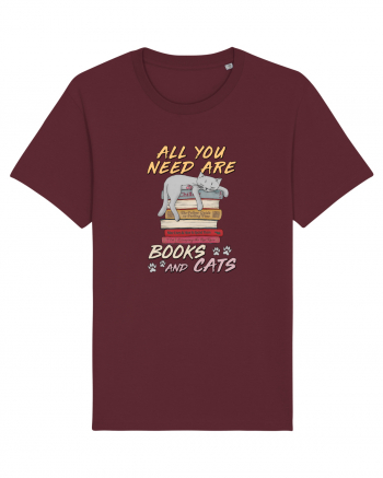 All you need are books and cats Burgundy