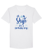 Oh ship, it's a birthday trip Tricou mânecă scurtă guler larg Bărbat Skater