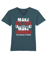 Make excuses or Make changes Tricou mânecă scurtă guler V Bărbat Presenter