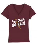 No pain No Gain Tricou mânecă scurtă guler V Damă Evoker