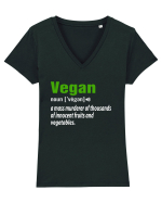 Vegan noun vegen Tricou mânecă scurtă guler V Damă Evoker