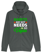 Habits Are Not Needs Go Vegan Hanorac cu fermoar Unisex Connector