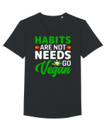 Habits Are Not Needs Go Vegan Tricou mânecă scurtă guler larg Bărbat Skater