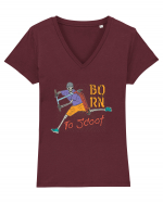 Born To Scoot Tricou mânecă scurtă guler V Damă Evoker