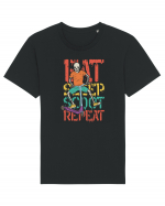 Eat Sleep Scoot Repeat Tricou mânecă scurtă Unisex Rocker