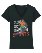 I Do My Own Stunts Tricou mânecă scurtă guler V Damă Evoker