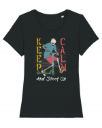 Keep Calm And Scoot On Tricou mânecă scurtă guler larg fitted Damă Expresser