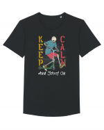 Keep Calm And Scoot On Tricou mânecă scurtă guler larg Bărbat Skater