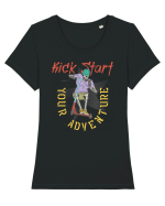 Kick Start Your Adventure Tricou mânecă scurtă guler larg fitted Damă Expresser