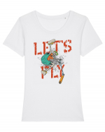 Let's Fly Tricou mânecă scurtă guler larg fitted Damă Expresser