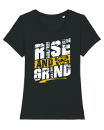 Rise and Grind Tricou mânecă scurtă guler larg fitted Damă Expresser