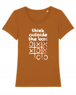 Think outside the box Tricou mânecă scurtă guler larg fitted Damă Expresser